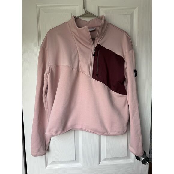 Columbia Crop Half Zip Pull Over Sweater XL Women's Pink Purple Barbie Girly - Picture 1 of 3